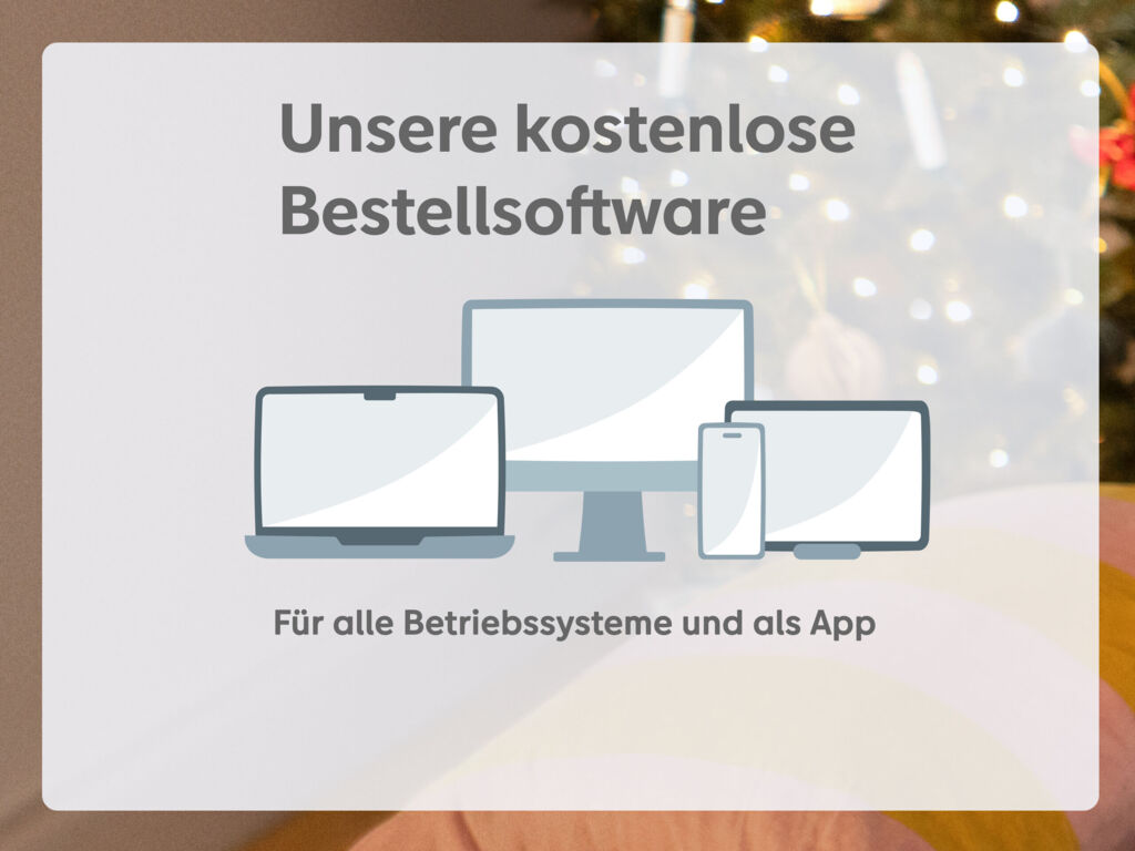 Illustration unserer kostenlosen Bestellsoftware für verschiedene Geräte